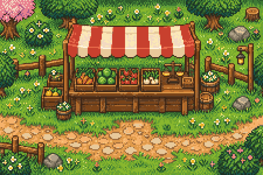 A market stall by the road