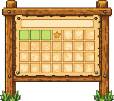 A farm calendar: three growing days, harvest on the fourth